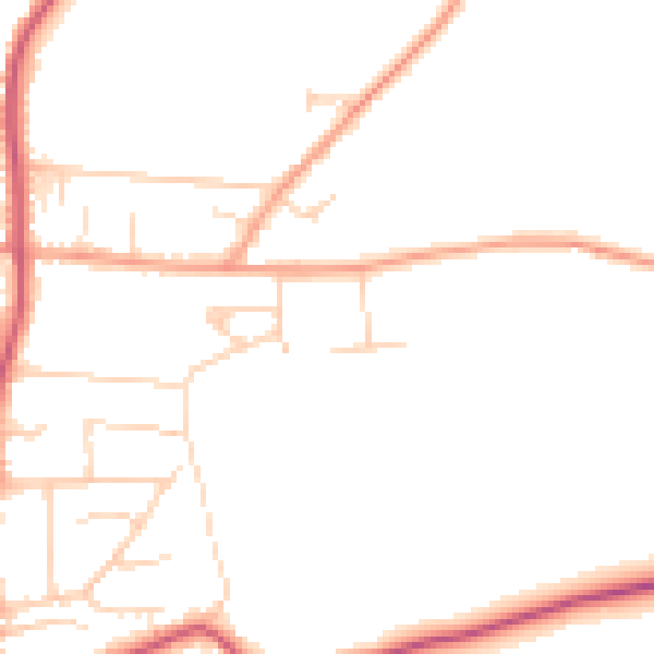 Daytime road noise heatmap for RG8 0DW