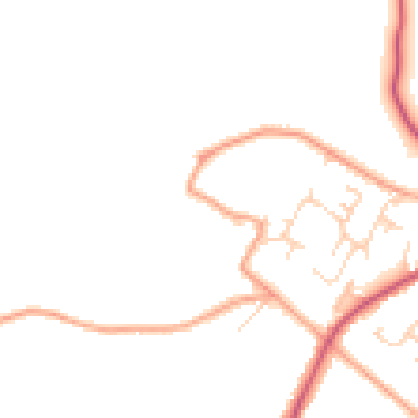Daytime road noise heatmap for RG8 0PT
