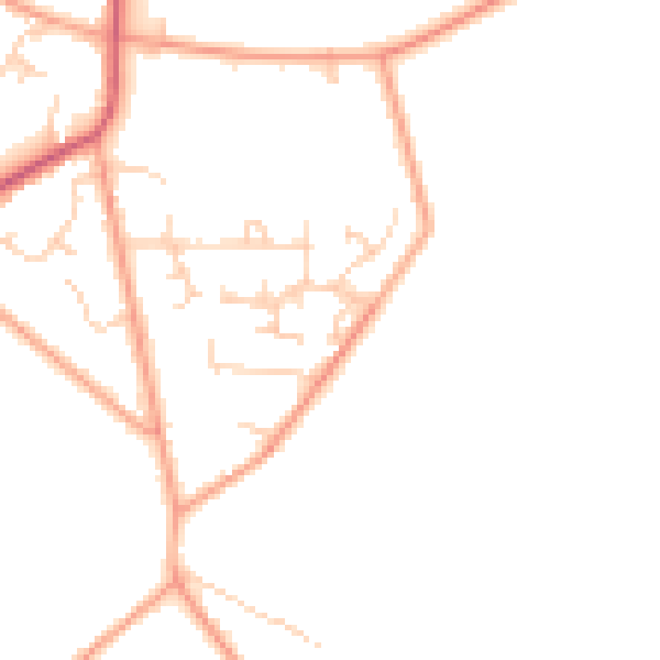 Daytime road noise heatmap for RG8 0SW