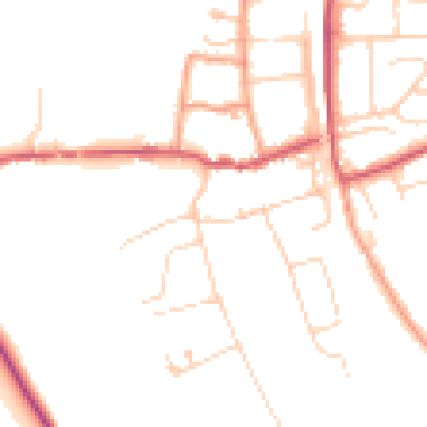 Daytime road noise heatmap for RG8 9HJ