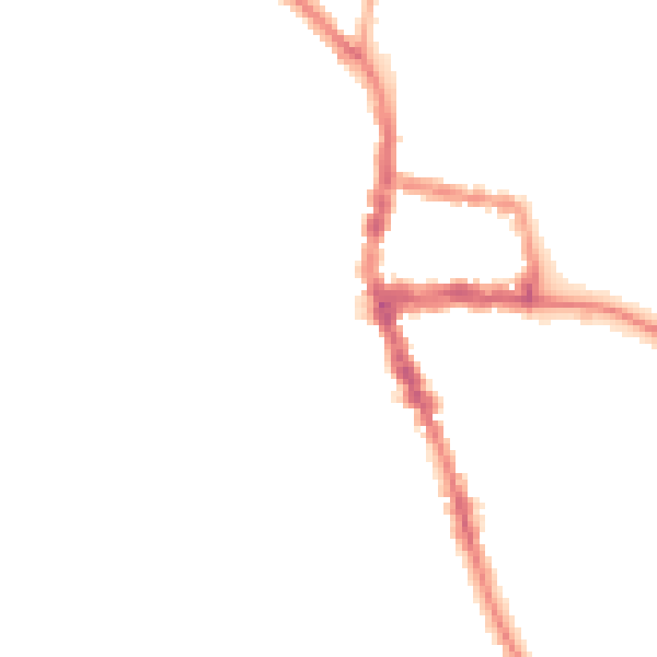Night-time road noise heatmap for RG9 2AA