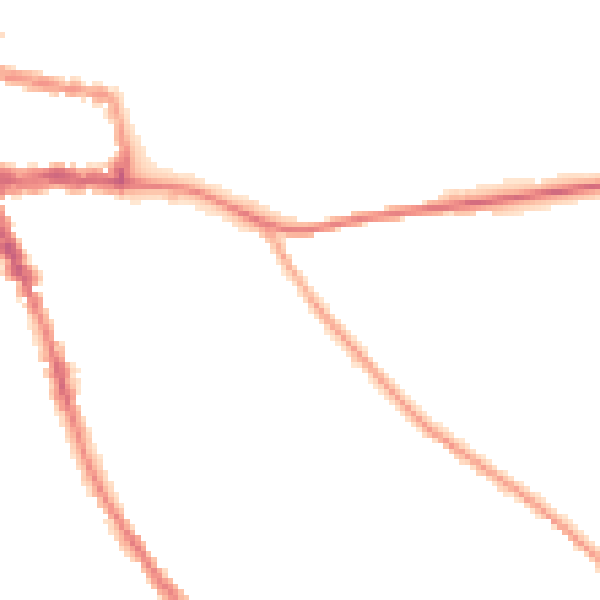 Night-time road noise heatmap for RG9 2LX
