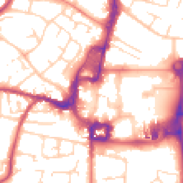 Daytime road noise heatmap for RH10 1BU