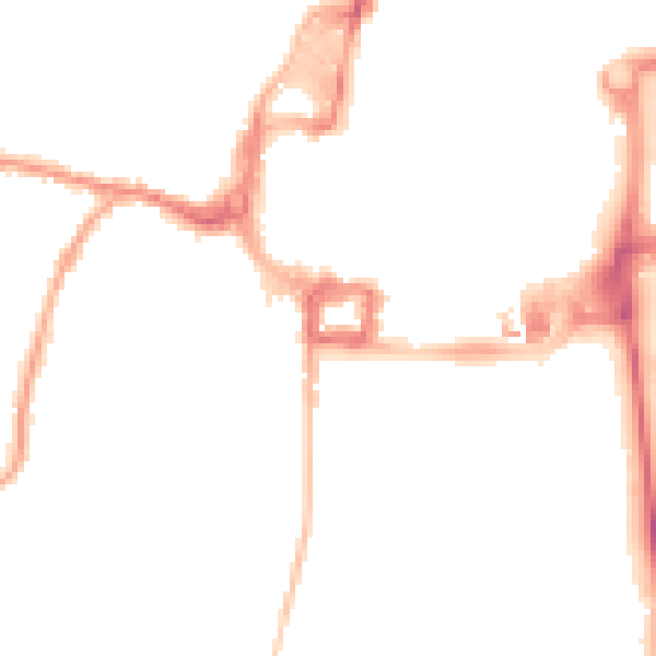Night-time road noise heatmap for RH10 1DB