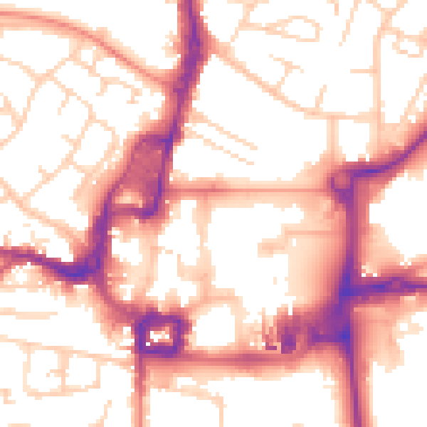 Daytime road noise heatmap for RH10 1DX