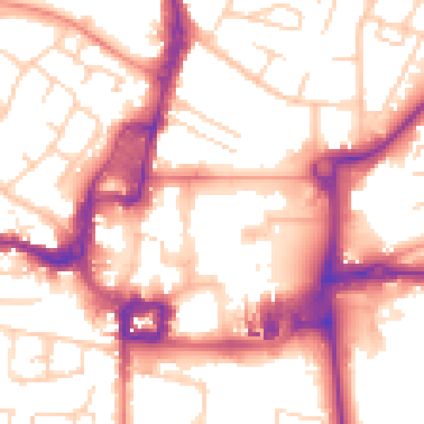 Daytime road noise heatmap for RH10 1DY