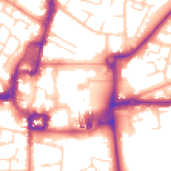 Daytime road noise heatmap for RH10 1EH