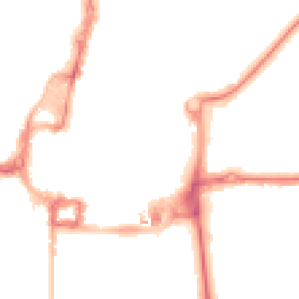 Night-time road noise heatmap for RH10 1EH
