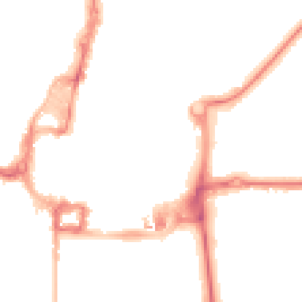 Night-time road noise heatmap for RH10 1EJ