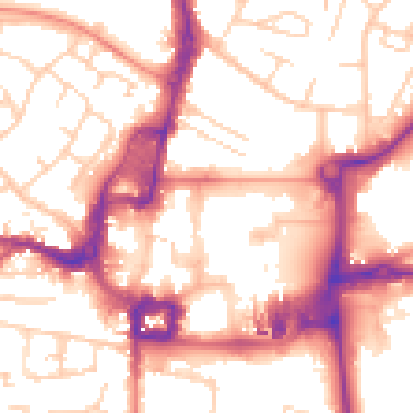 Daytime road noise heatmap for RH10 1FR