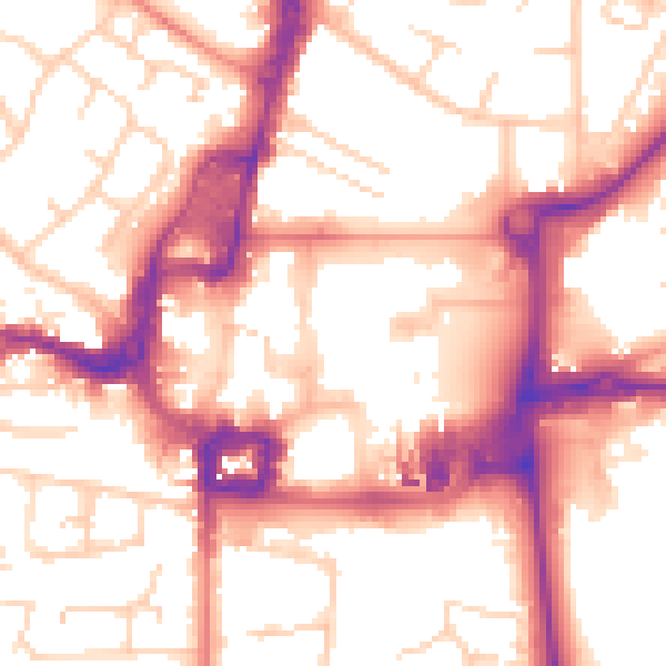 Daytime road noise heatmap for RH10 1HA