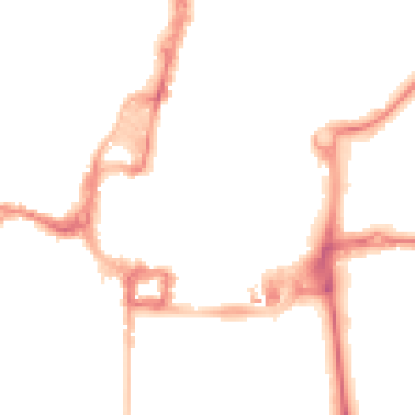 Night-time road noise heatmap for RH10 1HA
