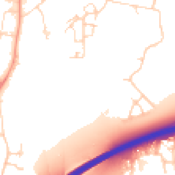 Daytime road noise heatmap for RH10 2AD
