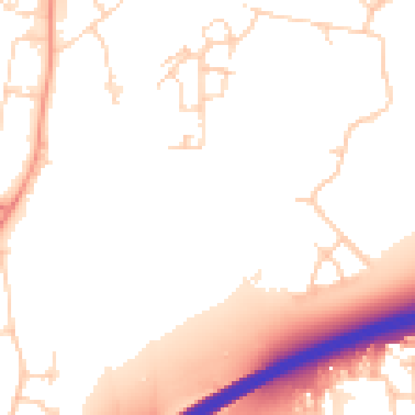 Daytime road noise heatmap for RH10 2AE