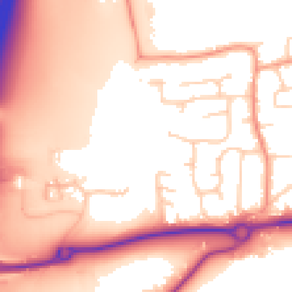 Daytime road noise heatmap for RH10 2BF