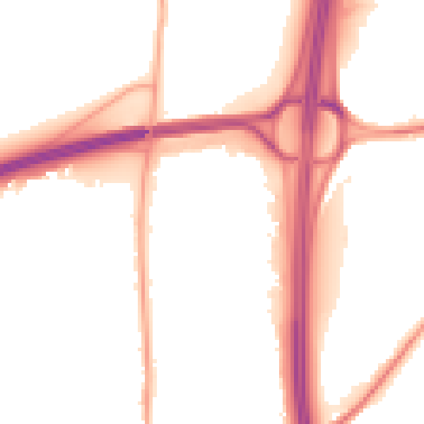 Night-time road noise heatmap for RH10 3ND