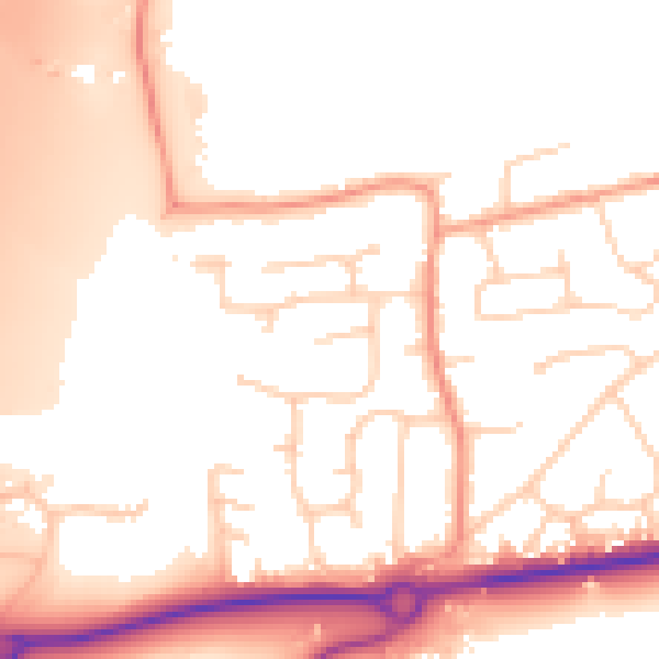 Daytime road noise heatmap for RH10 3QP