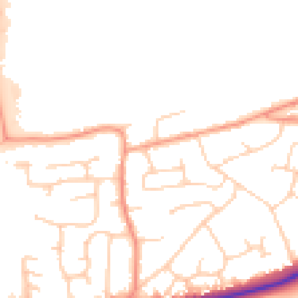 Daytime road noise heatmap for RH10 3QX