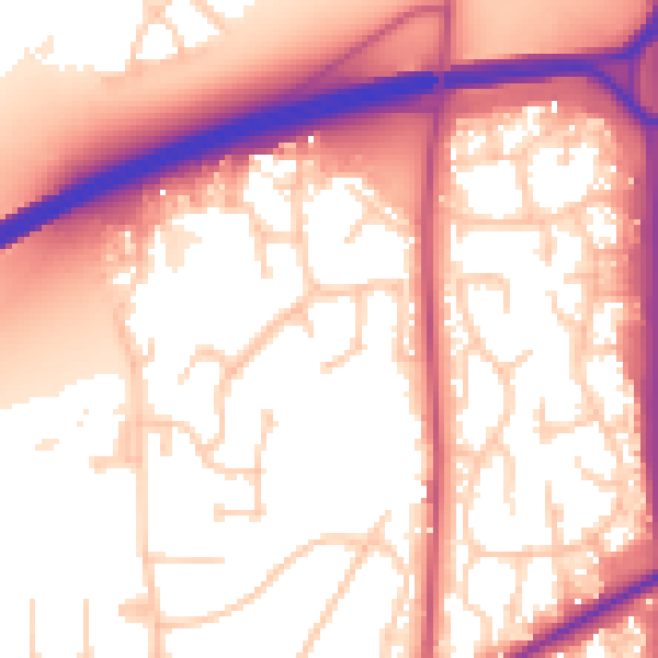 Daytime road noise heatmap for RH10 3TE
