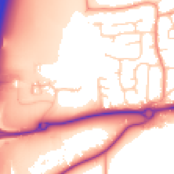 Daytime road noise heatmap for RH10 3XP