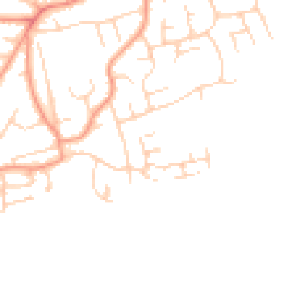 Daytime road noise heatmap for RH10 4AJ