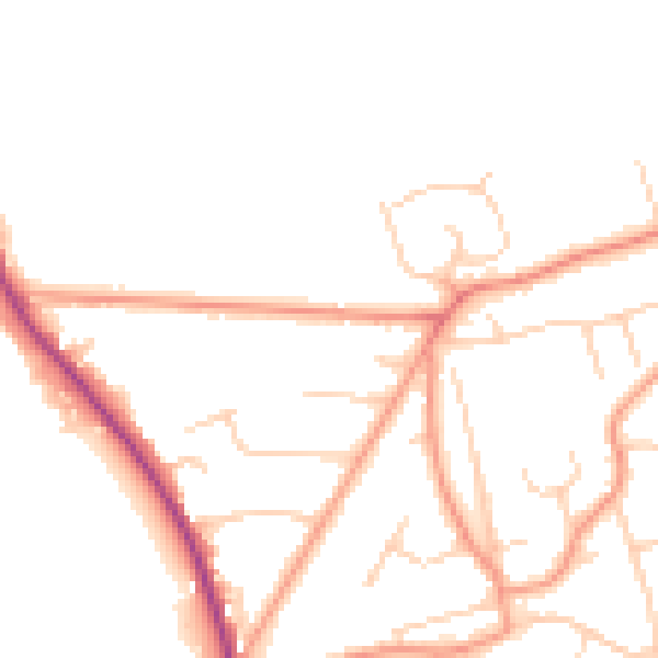 Daytime road noise heatmap for RH10 4HX