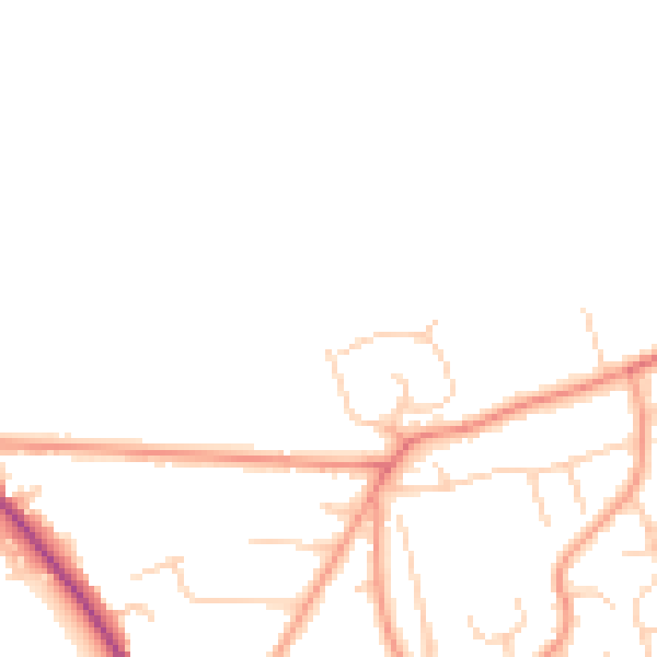 Daytime road noise heatmap for RH10 4LQ