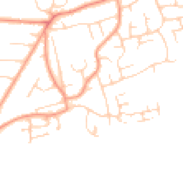 Daytime road noise heatmap for RH10 4LS
