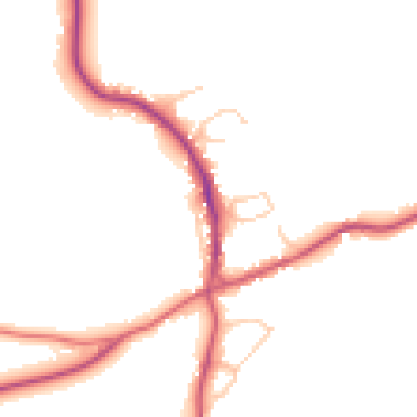 Daytime road noise heatmap for RH10 4NS