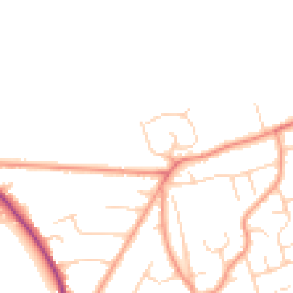 Daytime road noise heatmap for RH10 4UB