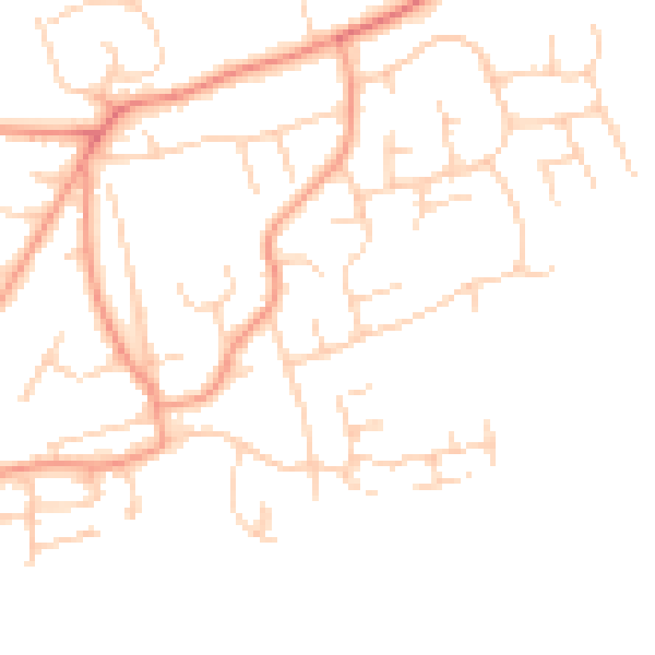 Daytime road noise heatmap for RH10 4UL