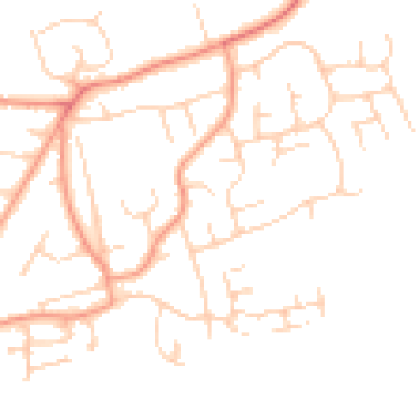 Daytime road noise heatmap for RH10 4UU