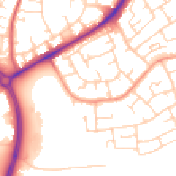 Daytime road noise heatmap for RH10 5AG