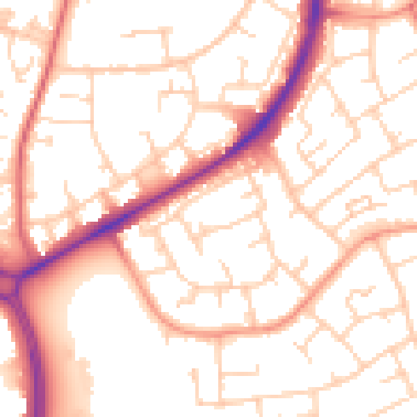 Daytime road noise heatmap for RH10 5AT