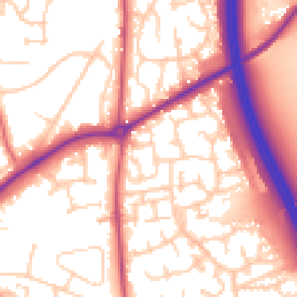 Daytime road noise heatmap for RH10 7FN