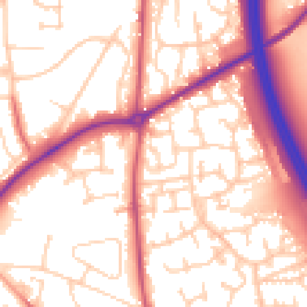 Daytime road noise heatmap for RH10 7FP