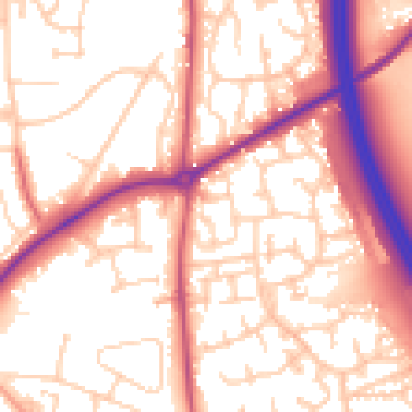 Daytime road noise heatmap for RH10 7FR