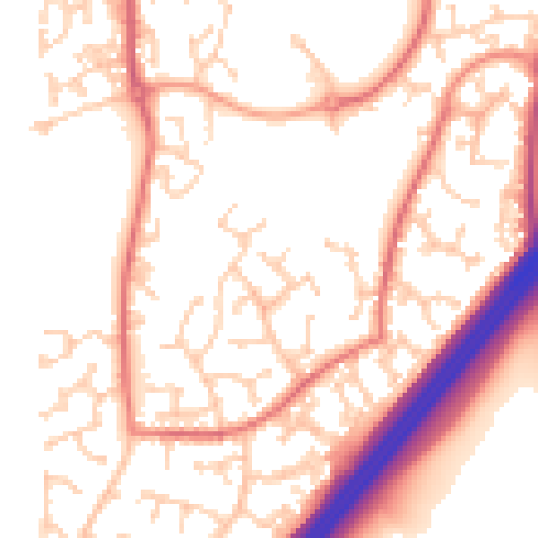 Daytime road noise heatmap for RH10 7JT