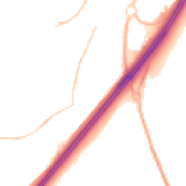 Night-time road noise heatmap for RH10 7NY