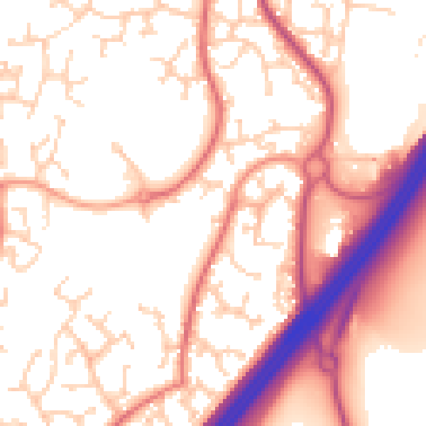 Daytime road noise heatmap for RH10 7NZ