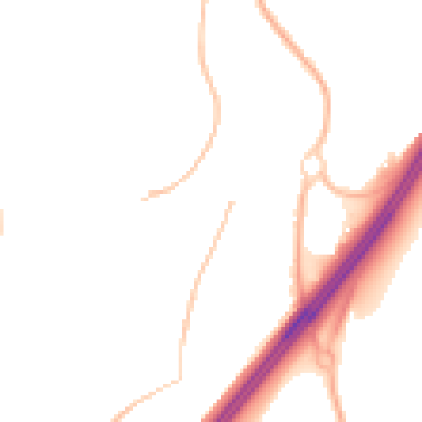 Night-time road noise heatmap for RH10 7NZ
