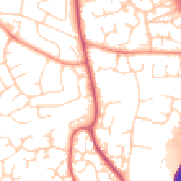 Daytime road noise heatmap for RH10 7PE