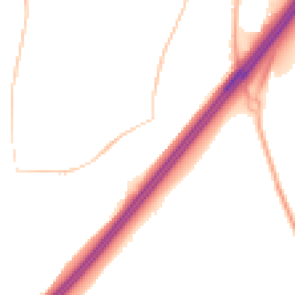 Night-time road noise heatmap for RH10 7QL