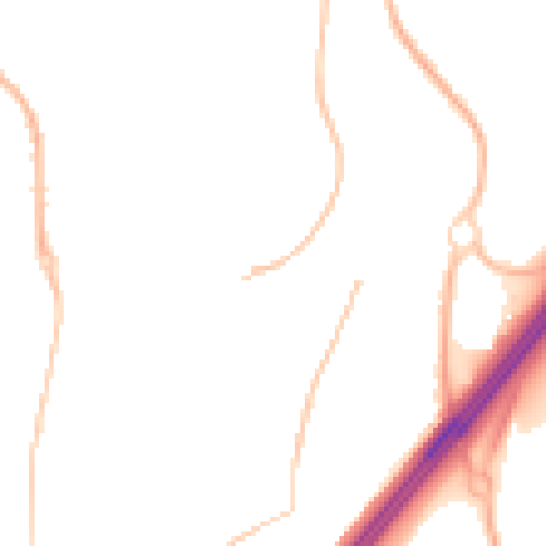 Night-time road noise heatmap for RH10 7QX