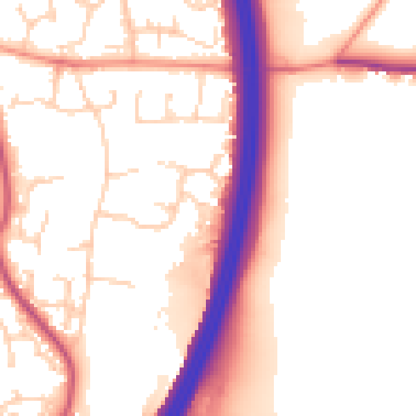Daytime road noise heatmap for RH10 7RD