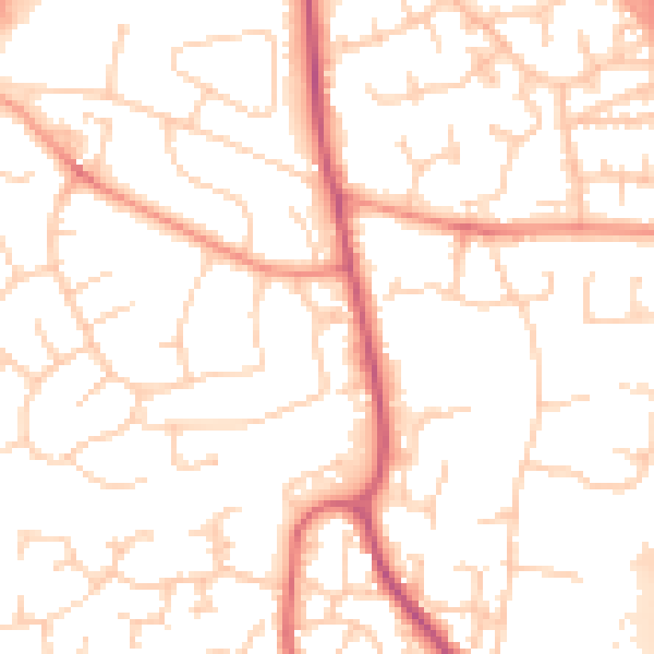 Daytime road noise heatmap for RH10 7RL
