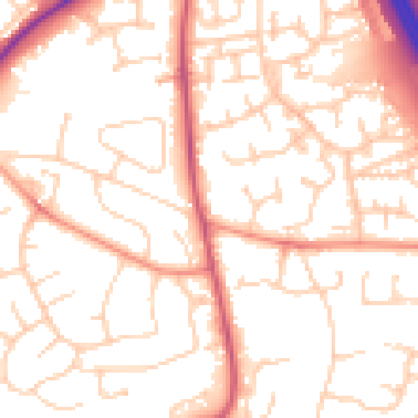 Daytime road noise heatmap for RH10 7SL