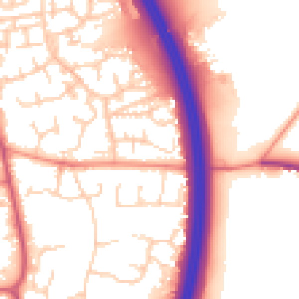 Daytime road noise heatmap for RH10 7TZ