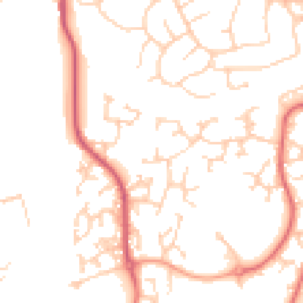 Daytime road noise heatmap for RH10 7UJ