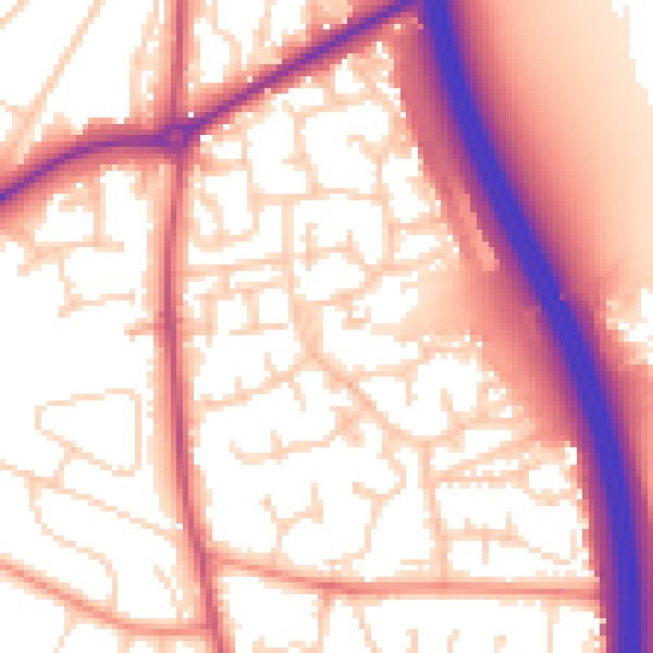 Daytime road noise heatmap for RH10 7XS